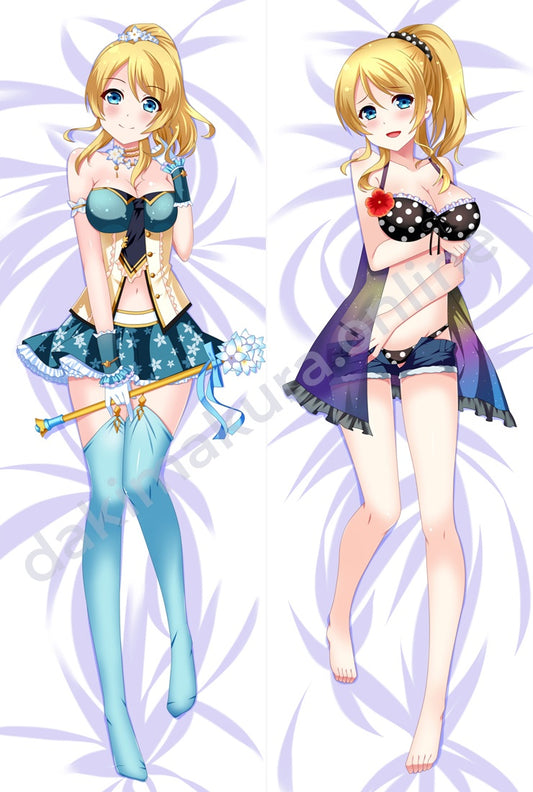 Love Live! Eli Ayase Body Pillow Size - 150x50cm 180x60cm Double-Sided Dakimakura