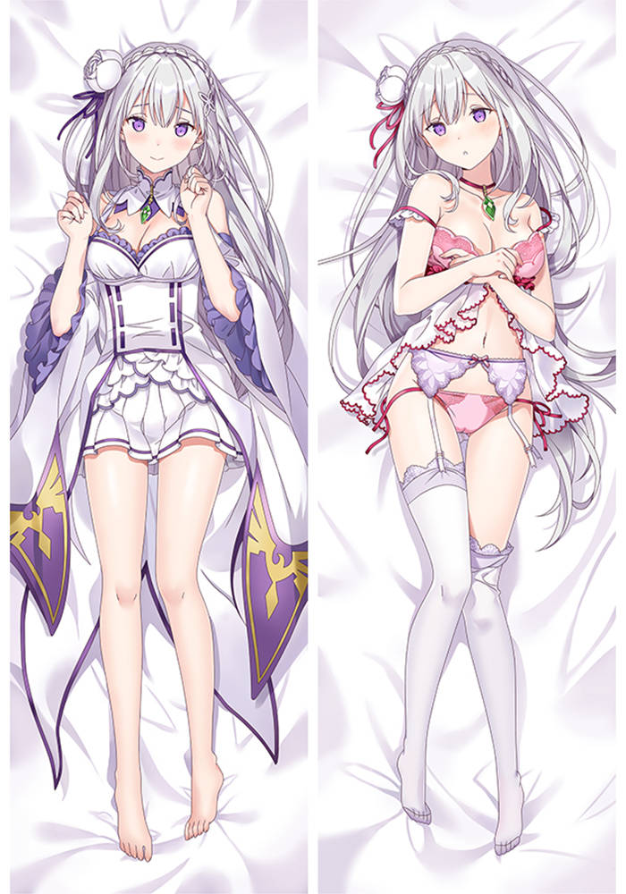 DKISEE Soft Body Pillow Case Emilia Re Zero:Starting Life in Another World Hugging Body Case 13X39